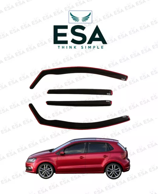 tinted wind deflectors For VW POLO mk5 4/5doors 09-17 4pcs push in in channel