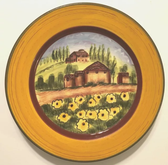 Retired Romancing Douce Provence Countryside 8 1/4" Hand Painted Salad Plate