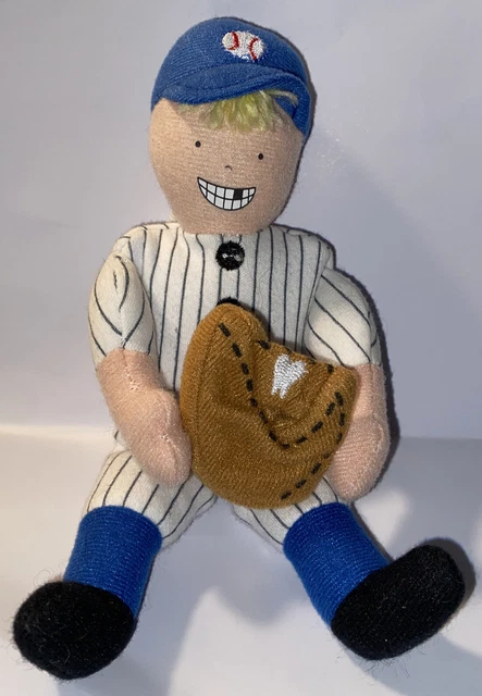 Tooth Fairy Pillow  Doll Baseball Player With Glove  Blonde hair 9” inch B15