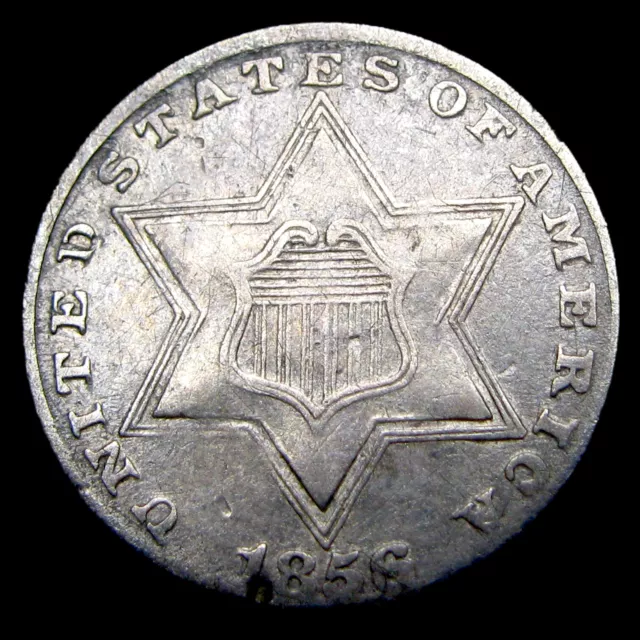 1856 Silver Three Cent Piece 3cp  ---- Nice Type Coin ---- #ZR688