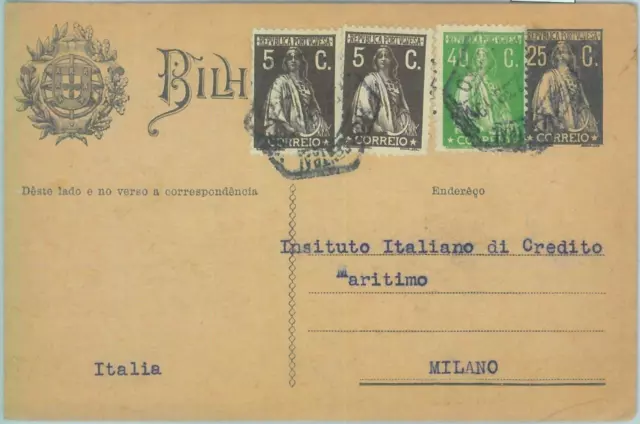 85292 - PORTUGAL - HISTORIA POSTAL - Franqueo añadido en TARJETA DE PAPELERÍA 1930