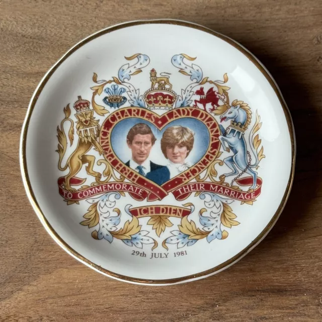 Vintage Princess Diana and Charles Wedding Plate Crown Trent Bone China England