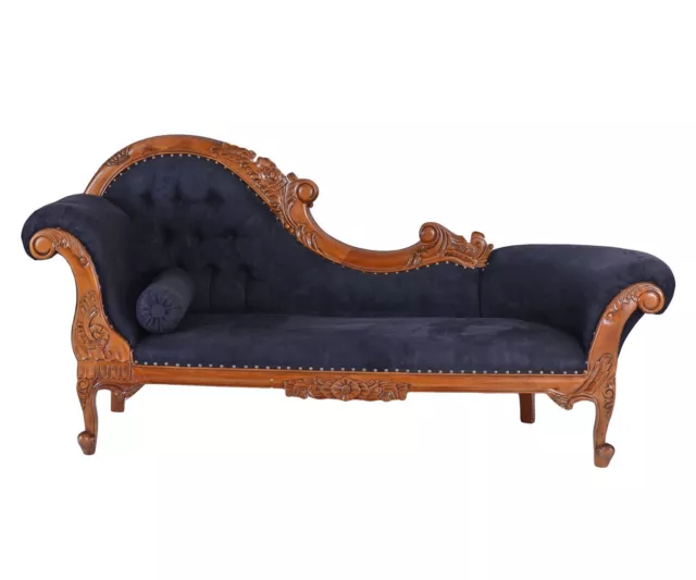 Sofá antiguo chaiselongue Regency Recamiere sofá de madera maciza otomano vintage