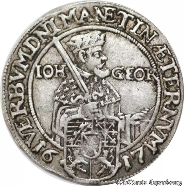 C8044 Rare Germany Sachsen Dresden 1/8 Reichstaler Georg I Friedrich III 1617