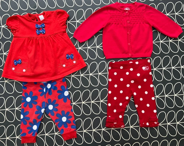 Baby Girl Next M&S Clothes Bundle 3-6 months Top Cardigan Leggings 4 Items 12