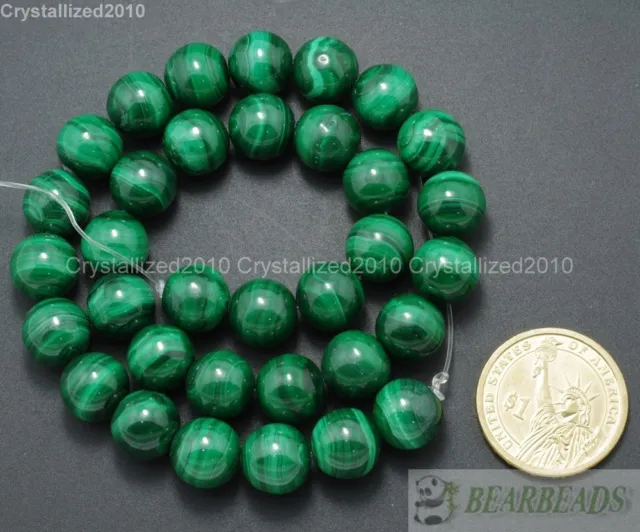 Grade AAA Natural Malachite Gemstone Round Beads 4mm 6mm 8mm 10mm 12mm 15.5"