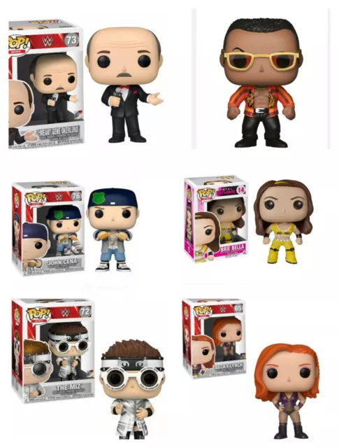 FUNKO POP WWE Wrestling figures Brand new in box Rock, Cena, Miz, Becky Lynch