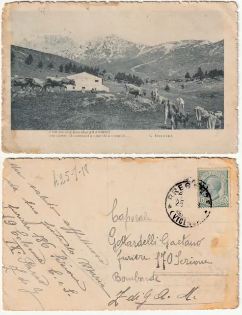 Poetica - G. Bertacchi - Spedita Da Breganze - Vicenza - Viagg. 1918 -98160-
