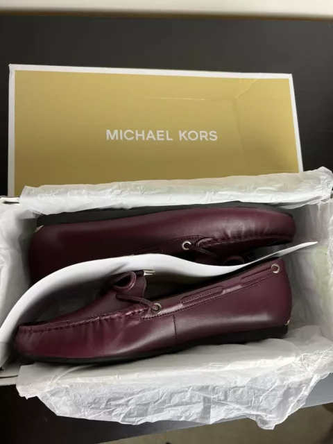 Michael Kors Women's Sutton Moc  Dark Berry flat loafers, 9M