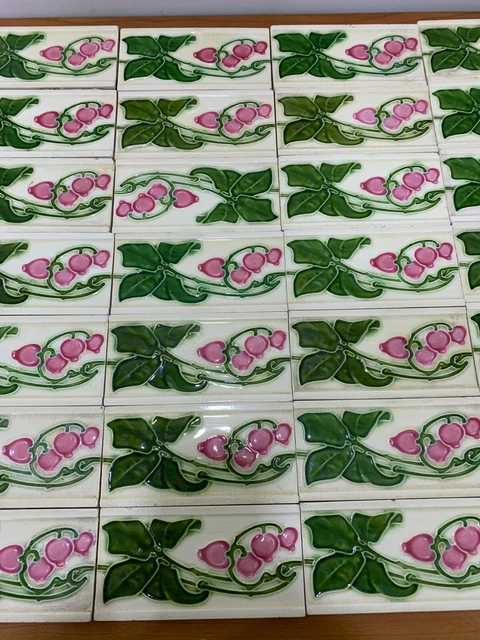 Tiles Rare Antique Vintage Architecture 6x3 inch Backsplash Art Deco England 4