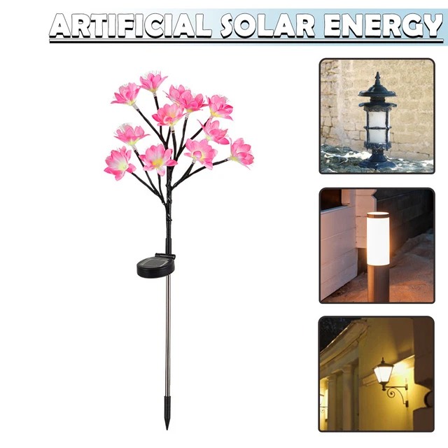 Solar Camellia Flowers Light Garden Decorative Lights for Walkway Pathway M