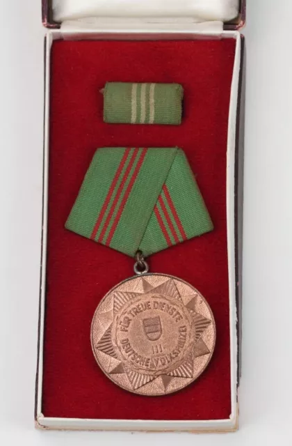 Germany  GDR MEDAL for loyal service in the People's Police Level III. with case