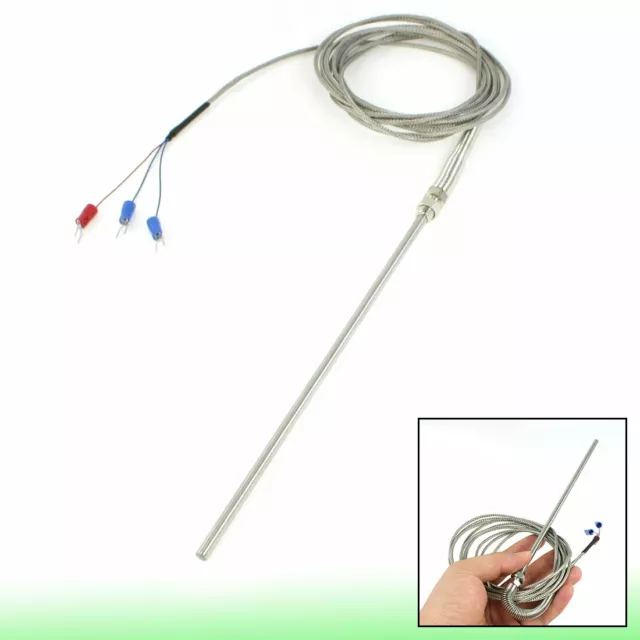 PT100 Type 400 Degree Celsius Spring Load 20cm Long Probe Thermocouple Sensor