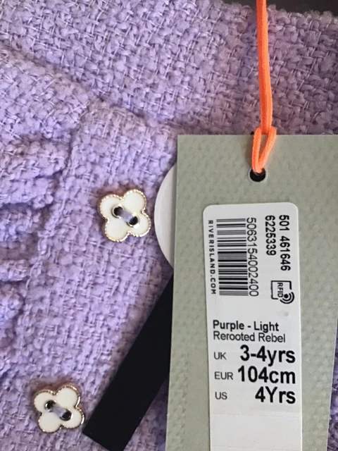 River island mini girls aged 3-4 years purple skort bag outfit BNWT 11