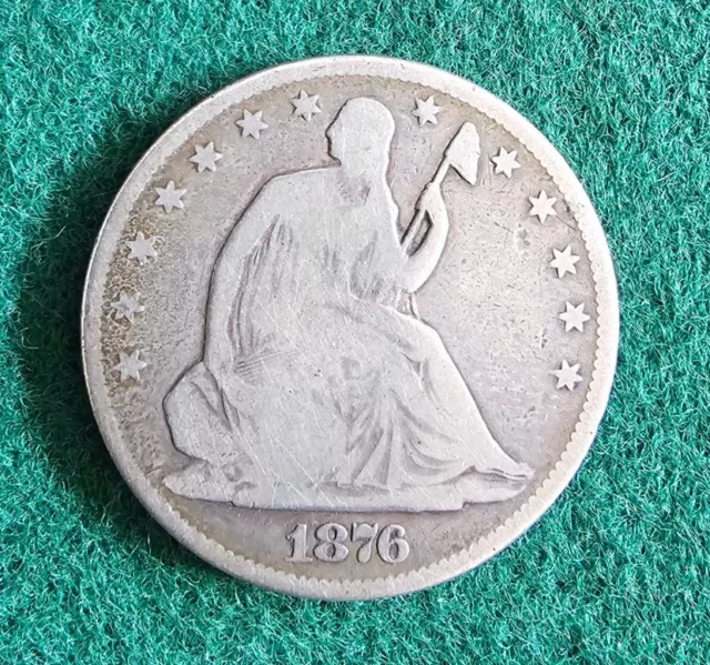 USA Half Dollar  1876- Seating Liberty  US  50 Cent ,Silbermünze