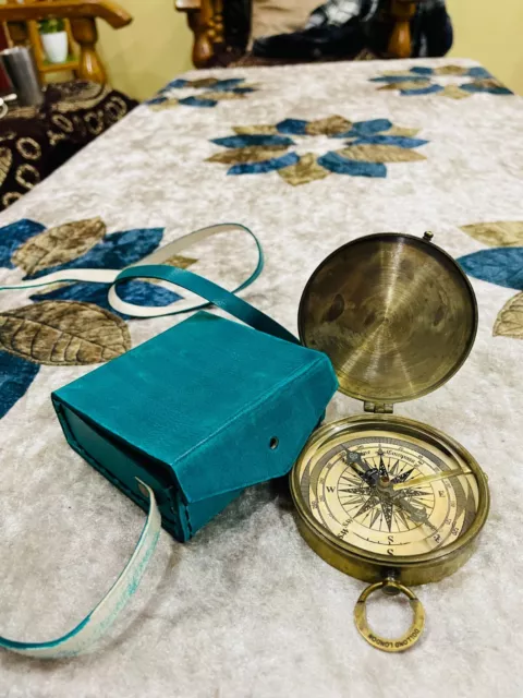 poem compass with new beautiful case blue colour handmade item