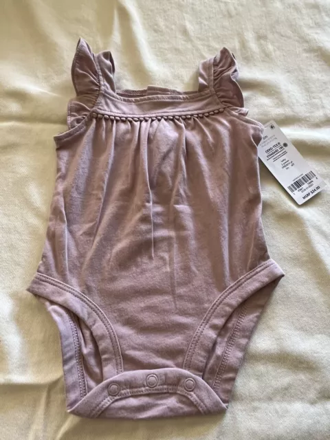 Carters One Piece Purple Bodysuit Baby Girls Size 3 Months Sleeveless Ruffle