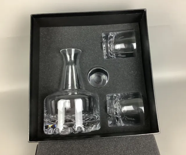 Orrefors Erik 3 Piece Set Decanter and 2 Double Old Fashioned Glasses Crystal