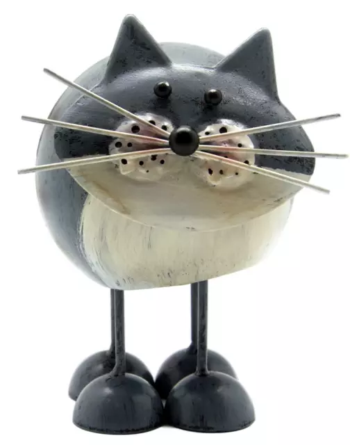 Metal Cat Ornament Garden Figurine Ginger Grey Black Bobbin Cat Ornaments Gift 3