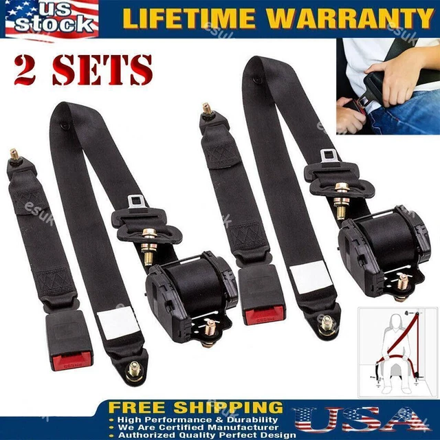 For Jeep CJ YJ Wrangler 1982-1995 2Pcs 3 Point Retractable Seat Belts Universal