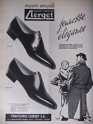 PUBLICITE BALLY CHAUSSURES POUR HOMMES ORPHEE MAGELLAN DE 1960 FRENCH ADVERT AD 
