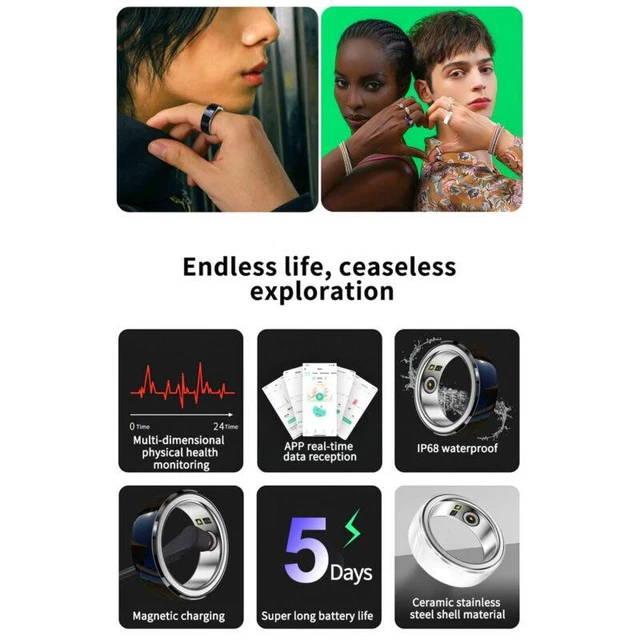 Smart Ring Tracker Attività Impermeabile IP68 Con Touch Screen