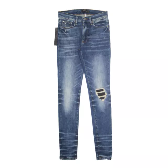 Jeans AMIRI effetto invecchiato blu denim sottili pietra skinny lavati W30 L31