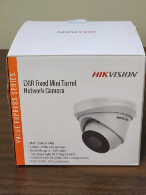 Hikvision - ECI-T44F2, 4mp, 2.8mm lens, Mini Turret Network Camera, Open Box