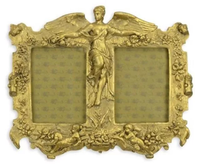 Casa Padrino Barock Doppel Wand Bilderrahmen Engel Gold 32 x 26 cm Antik Stil