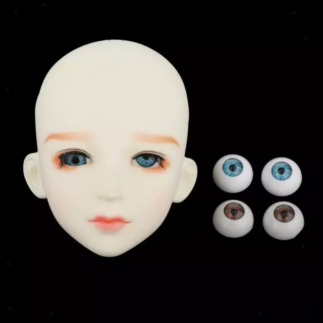 Kit tête de poupée 1/3 BJD + 4 yeux pour poupée de 60 cm peau normale