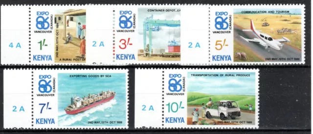 Kenya 1986 Expo '86 World Fair, Vancouver set SG 385-89 MNH