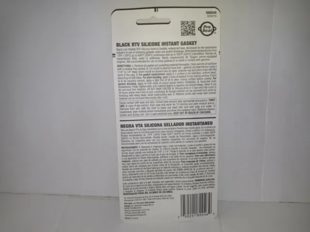 BLACK Silicone RTV 12 Pro Seal 3 oz. Instant Gasket N80046 PROSEAL 1 Case USA 3