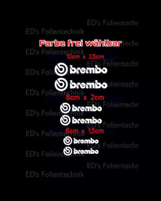 Aufkleber passend für Brembo Bremssattel Set2 Auto Motorrad Sticker 6x 8 10  12cm