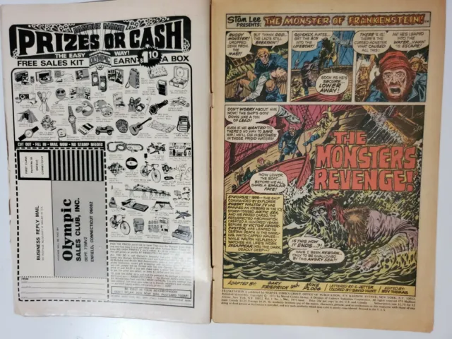 The Monster Of Frankenstein Comic #3 Marvel Comics Venge Mai 1973 3