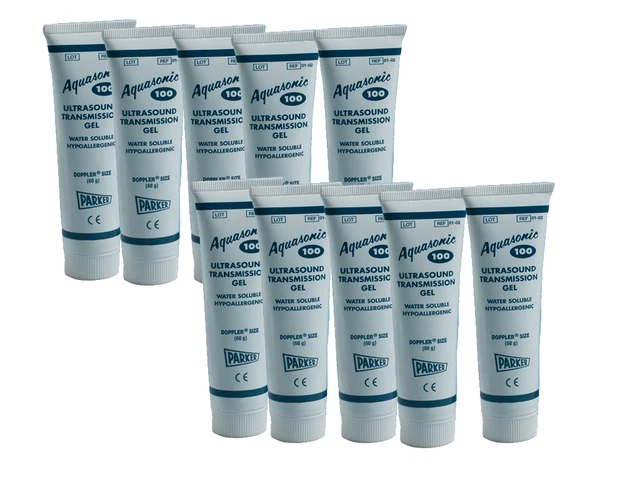 Box of 10 60grams Aquasonic 100 Water Soluble Hypoallergenic Ultrasound Gels