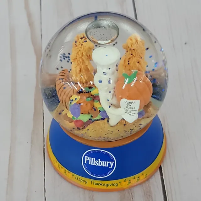 Rare 2011 Pillsbury Doughboy Snow Globe Happy Thanksgiving Willabee & Ward