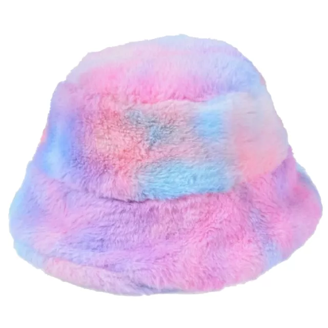 Fluffy Bucket Hat Winter Plush Festival Fisherman Foldable Soft Faux Fur Cap Hat