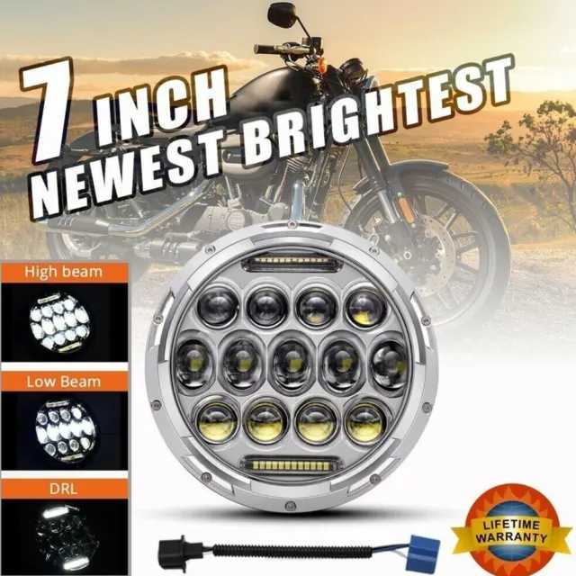 1Pc 7" inch Motorcycle LED Headlight for Harley Touring Sportster XL 1200 883