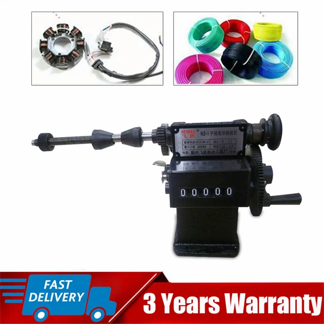 Pro Manual Coil Winding Machine Hand Counting Winder Coiler Range 0-99999 Round