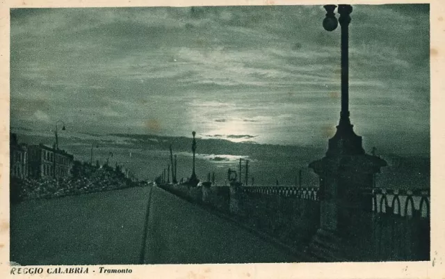 Cartolina Paesaggistica Calabria Reggio Calabria Panorama TramontoViaggiata 1935