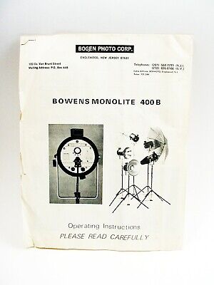 Libro de instrucciones Bowens Monolite 400B (400 B) | 5 piezas | $9.75 |