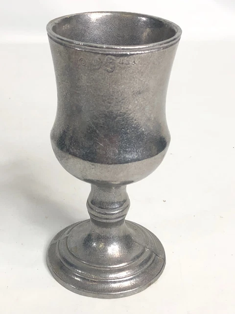 Wilton Armetale Plough Tavern Pewter Wine Goblet Chalice 5.75" Tall