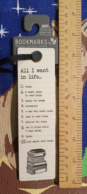 Embossed Quality ALL I WANT IN LIFE Bookmark Book Funny Secret Santa Gift Author 2