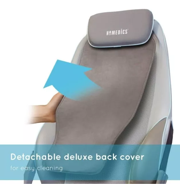 Homedics Cocoon Shiatsu Max Back Massager Chair Detachable Deluxe Back Cover