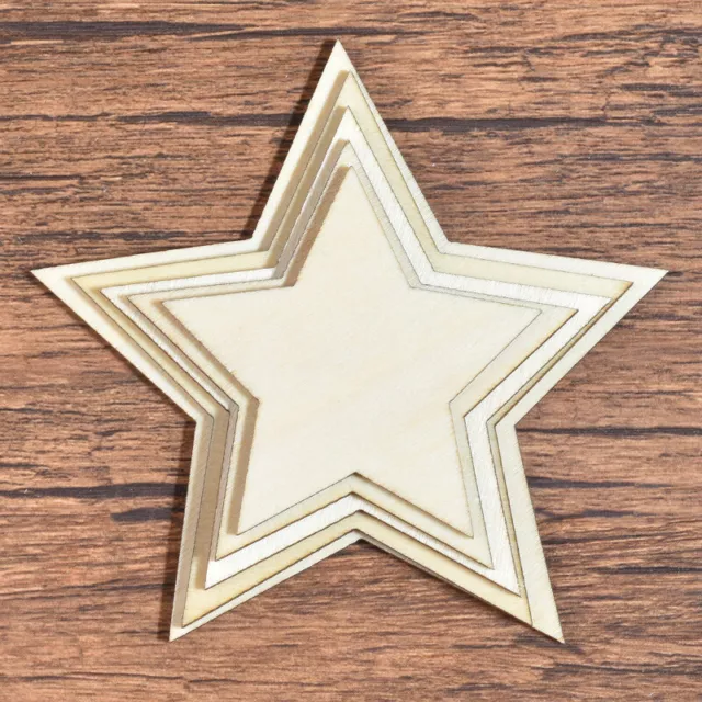 Compensato a forma di stella legno non dipinto bianco fai da te decorazione albero di Natale 3 mm 2