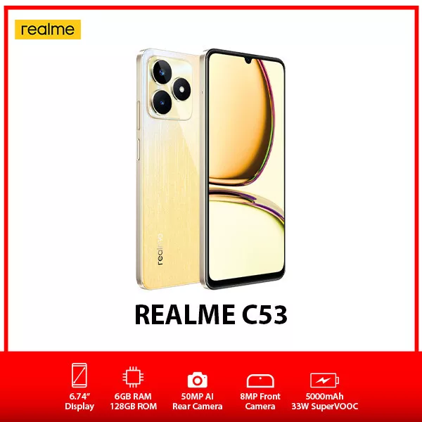 Móvil Realme C53 6.74 6GB 128GB NFC Dorado
