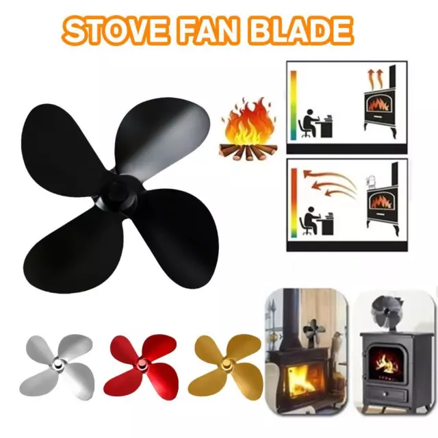 Heat Powered Stove Fan Wood Log Burner Fireplace Eco Silent Friendly New✨/ 9CT8