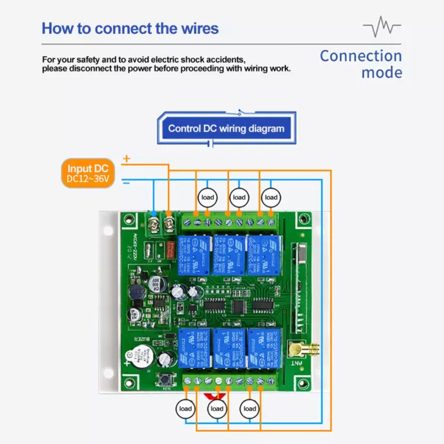 Long Range DC12V 24V 1CH RF Industrial Wireless Remote Control Relay Switch Door 3