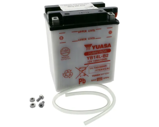 Batterie 12V 14Ah YUASA YB14L-B2 sans acide de batterie