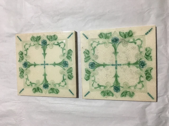 Vintage Ceramic Tiles  2 Pieces